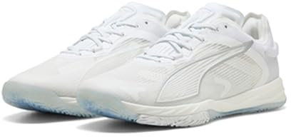 PUMA Tenis Unisex Accelerate Pro 4 para Interiores, Puma Blanco Puma Plata, 39 EU