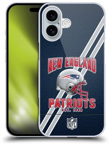 Head Case Designs Officially Licensed NFL Football Stripes New England Patriots Logo Art Hard Back Case Compatible With Apple iPhone 16