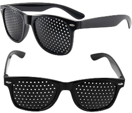 2 Stück Rasterbrille Augentraining, Pinhole Glasses für Motion Rasterbrille Lochbrille für Augentraining Original Eye Training für Relaxation Lmprovement Komfortable Lochbrille Grid Correction Glasses