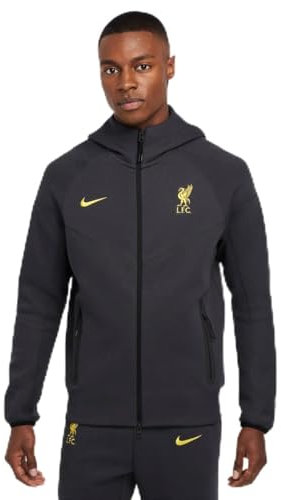 Nike Fc Liverpool Tech Windrunner Third HV1941-070 - Giacca da calcio in pile da uomo, colore: Grigio fumo/giallo cromato