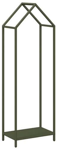 vidaXL firewood rack cold-rolled steel olive green 40x25x120 cm - large capacity log holder fireplace stand