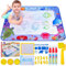 Tapis Dessin Eau - Tapis d'Eau Bébé, Jouet Bébé 1 2 Ans, Jouet Enfant 1 2 3 Ans, Tapis Jeu Enfant avec Stylo à Eau pour Dessin Créatif et Amusement Sans Taches