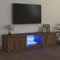LumFurni Meuble TV avec lumières LED Chêne Marron 140x40x35,5 cm