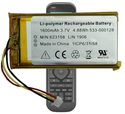 MUKUZI Battery Compatible with Lo-gitech Harmony 950 / Harmony Elite Remotes (Replacement for 533-000128)