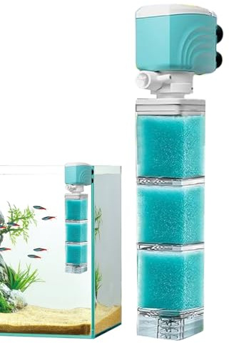 Filtro per acquario, filtro sommergibile, sistema di filtrazione interno con circolazione da 15 cm, Wave Maker per principianti, allevamento, WC, stagno, marina, gamberetti, hobbisti, bagno