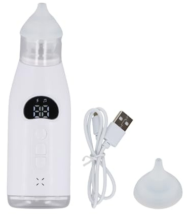 Nasensekretsauger Elektrisch mit Musik, Elektrischer Nasensauger Baby Staubsauger, Nasal Aspirator Electric mit 2 Silikondüsen und 9 Einstellbaren Saugstufen, Usb-Aufladbar LCD-Display