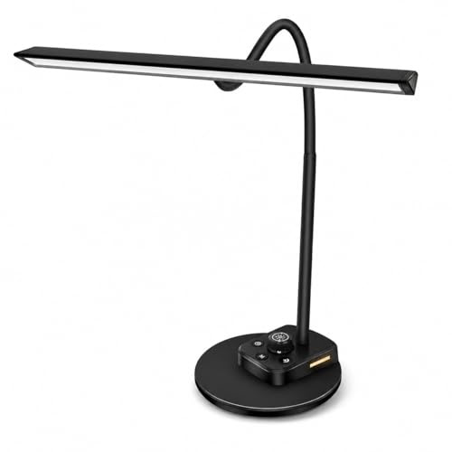 Piano Light for Grand & Upright Pianos | Dimmable LED Lamp with 5 Light Modes | USB Charging Port & Auto-Off Timer | Adjustable Gooseneck Design