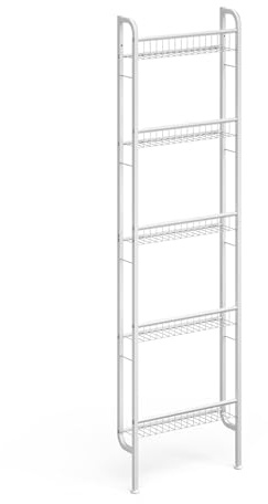 Vicco Ladder shelf Klivo, White, 44.5 x 160 cm with 5 shelves, suitable for storing books and decorative items