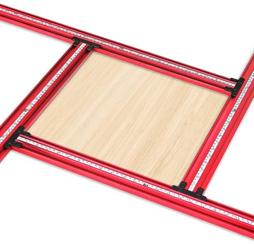 SpeTool Adjustable Router Jig for Woodworking, Juice Groove Router Jig with Anodized Aluminum Rail, Metric & Imperial Scales, 0.003 Precision, Up to 24.8 × 24.8