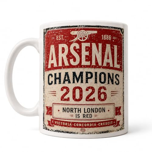North London Red Champions 2026 Ceramic Mug, Vintage Retro Football Fan Gift, North London is Red Coffee Cup