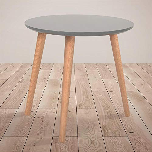 Loft Range Occasion Side Table Simple Sleek & Stylish MDF Top - 3 Bamboo Legs (Grey)