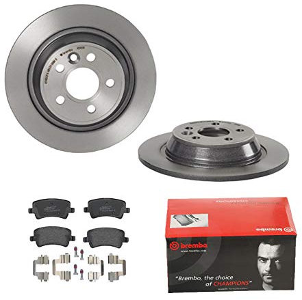 2 Bremsscheiben Voll 302 mm + Bremsbeläge Hinten von Brembo Voll (1420-55165) Bremsensatz Bremsanlage Bremsen-Kit,Bremsenset, Bremsscheiben, Bremsbeläge, Bremsen-Set, Beläge, Bremsbelag,