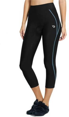 baleaf 3/4 Fahrradhose Damen Gepolstert | 3/4 Fahrradhose Damen Gepolstert Kurz, Elastisch Atmungsaktiv Komfortabler Stoff Radler Leggings UPF 50+ Radbekleidung