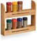 Relaxdays Étagère à épices herbes en bois bambou 2 étages support épices cuisine HxlxP: 26 x 31 x 6 cm, nature