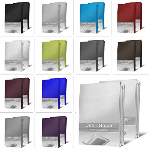 one-home 2er Pack Microfaser Spannbettlaken Spannbetttuch Betttuch mit Rundumgummi Set, Farbe:Weiß, Maße:90x200 cm - 100x200 cm