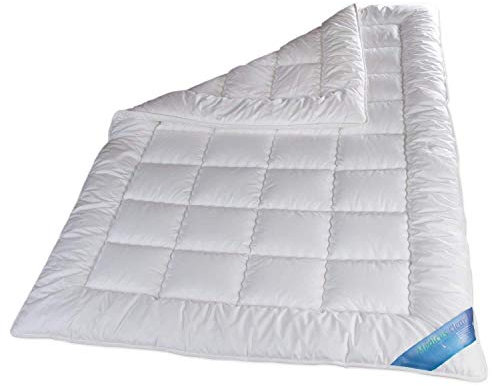 Schlafmond Medicus Clean Allergiker Ganzjahres Bettdecke 135x200 Set mit Kissen 40x80 cm - Bettdecke und Kissen Set aus Baumwolle - Waschbar bis 95 Grad