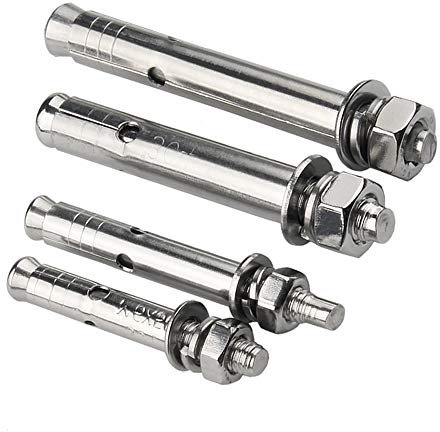 YINSONG 1 Stück M14 Ankerschrauben Edelstahl - 304 Edelstahl Sechskantmuttern Hülse Anker Expansionsschraube, Silber, M14 * 100mm