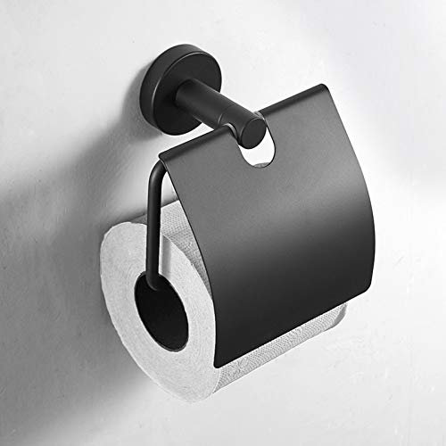 YHSGY Klopapierhalterung 304 Edelstahl Schwarz Badezimmerrolle Papierhalter Toilettenpapier Handtuchhalter Hardware Toilettenpapierhalter