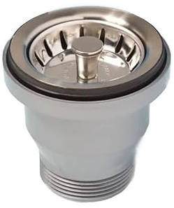 Bonde à panier sans trop plein, diamètre 70 mm nickel satiné
