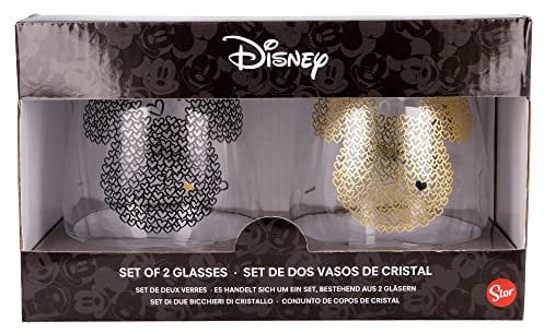 Stor Juego de 2 Vasos de Agua de Cristal de 510 ml de Mickey Mouse
