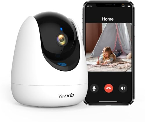 Tenda Camera for Home Security, 2K Indoor Camera Room Camera Wireless, 360° Pan Tilt WiFi Camera with APP, 2-Way Audio, Night Vision, Smart Tracking, Human&Cry Detection,Baby&Pet Monitor CP3 Pro