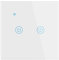 Lancoon Interruptor de Pared táctil con Indicador LED Azul Control de Voz Remoto Inteligente Inalámbrico Función de Temporizador para Compartir en Familia Se Requiere Cable Neutro(Blanco,2unidades)