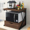 BAKAJI Scaffalatura Mobile Scaffale Porta Microonde Struttura in Metallo con Ripiano in Legno MDF e Cassetto Organizer Mensola Porta Utensili Strumenti Cucina Design Moderno 54 x 35 x 50 cm (Noce)