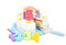 Kinderküche Zubehör Geburtstagstorte Regenbogen - Spielküche Zubehör Holz Kuchen & Torten mit Klettverschluss - Reichhaltiges Set mit Tablett und Nummern