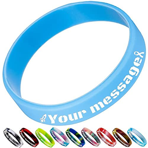 Aokizkdzsw Bracelets personnalisables, bracelets en silicone gravés personnalisés pour événements et fêtes, anniversaire cadeaux pour couples, hommes et femmes, bracelet enfant securite