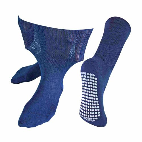 Ohne Gummi Ödeme Socken mit Antirutsch Noppen | Herren & Damen | Dr. Socks | Extra Weite Antirutsch Bambus Diabetiker Socken für Geschwollene Knöchel und Füße