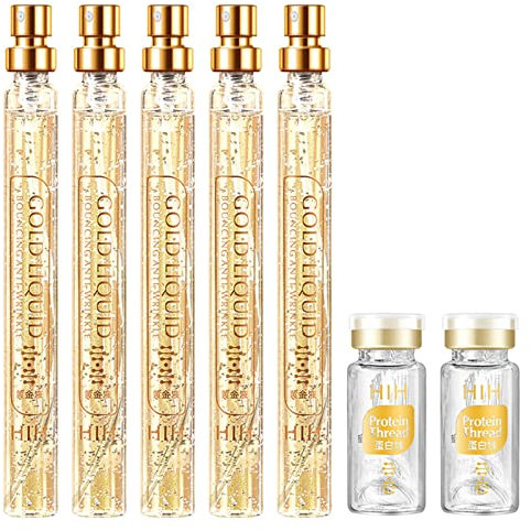 Set Sollevamento Fili Proteici, 75 Ml Fili di Collagene Riassorbibili per Lifting del Viso, Gold Face Filato di Seta Collagene Attivo, per Intaglio della Linea del Viso per Viso