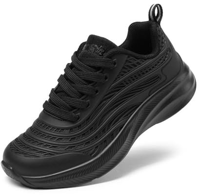 DREAM PAIRS Turnschuhe Kinder Sportschuhe Mädchen Jungen Sneaker Hallenschuhe Atmungsaktiv Laufschuhe Outdoor Schnüren Tennisschuhe,Size 28,Alles Schwarz,SDRS2330K,Size 31,Alles Schwarz,SDRS2330K