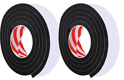 Foam Insulation Tape Self Adhesive,maxant Self Adhesive Foam Strips 50mm(W) x 10mm(T) x 2M(L) Weather Stripping Foam Seal Strip for Door Seal,Window Insulation,Anti-Collision,Soundproof (Black-2Pcs)
