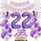 Deko 22. Geburtstag frauen Lila,Geburtstagsdeko 22 jahre frauen Luftballons 22 Geburtstag dekoration lila,Folienballon 22 Geburtstag deko frauen Violett Tortendeko 22 Geburtstag frau deko