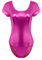 iEFiEL Damen Metallic Body Lackleder Bodysuit Catsuit Wetlook Jumpsuit Langarm/Kurzarm Turnanzug Ballettbody Trikotanzug Tanzkostüm V Rose 3XL