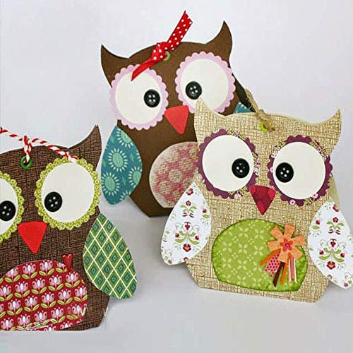 FOSANGPUSHI Metall-Stanzschablonen und Stempel mit Eulen-Motiv, für Papieralben, Bastelarbeiten, 13,5 x 8,5 cm, Scrapbooking-Stanzformen