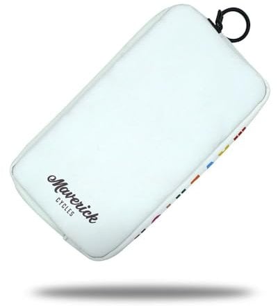 Maverick Cycles Bike Wallet Essentials Reisetasche für Mountainbike, Rennrad, Radfahren, Handytasche, Kartenetui, Weiß