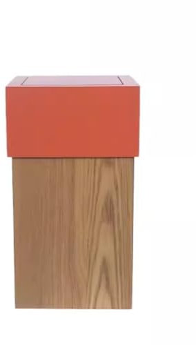 MNSSRN Poubelle rectangulaire en Bois de Style Moderne, Corbeille à Papier, Couvercle de Poubelle, Convient pour Chambre à Coucher, Salle de Bains, Hôtel chez l'habitant,Orange