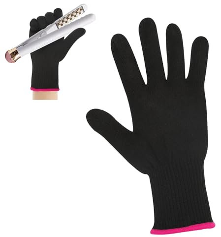 WLLHYF Professioneller hitzebeständiger Handschuh für Haarstyling Lockenstab Glätteisen und Lockenstab hitzeblockierende Handschuhe für die linke und rechte Hand 1 Stück