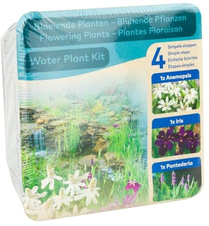 Moerings Waterplants Pond Planting Complete Kit – Flowering Plants (Iris, Anemopsis, and Pontedieria)