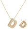 RWQIAN Bubble Buchstaben Kette Gold D Damen Balloon Initialen Haskette Bling Zirkonia Buchstaben Kette Anhänger Blase Letter Schmuck Geschenke für Frauen