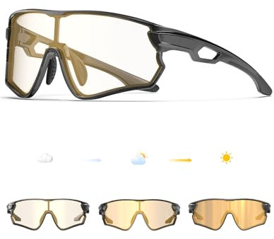 BEACOOL Photochromatische selbsttönende Sport-Sonnenbrille TR90 Rahmen für Herren Damen Jungen Mädchen klare Fahrradbrille