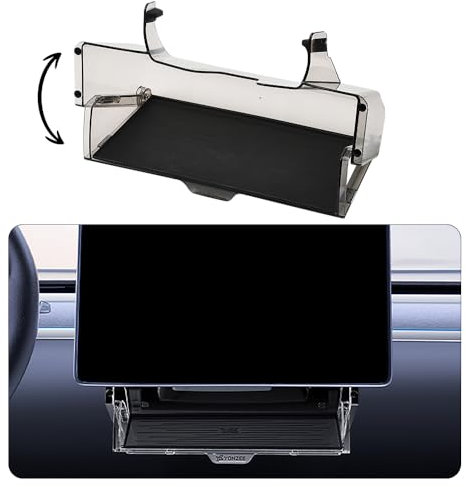 JSCARLIFE Aufbewahrungsbox für T-esla Model Y Model 3 2018–2024, Acryl-Konsolen und Organizer, Zubehör mit Silikon-Pad, versteckter Regal, magnetischer Caddy Halter