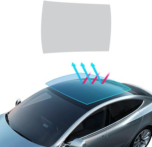 FDAIUN For Tesla Model Y 2019 2020 2021 2022 2023 2024 8.5 mil TPU PPF Solar Window Tint for Car Roof Top Light Pre-Cut Self-Adhesive Transparent Paint Protection Film Accessories Ice Blue Pack of 1