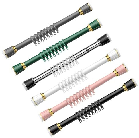 Tringle à rideau de douche extensible sans perçage pour cuisine, salle de bain, placard, barre télescopique couleur crème, 3,1 ~ 4 m