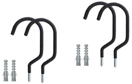 Angoily 4 Set Gancio Per Bici Portabici Da Soffitto Portabiciclette Da Parete Supporto Da Parete Per Bicicletta Gancio a Soffitto Supporto a Parete Ganci Per Bici Black Acciaio