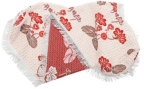 Universal Guzheng Cover Cotton Linen Flower Pattern Tassel Protector | Double-sided Carved Detail, Reusable Dust Shield, Easy to Store and Carry, Smooth Supple Finish