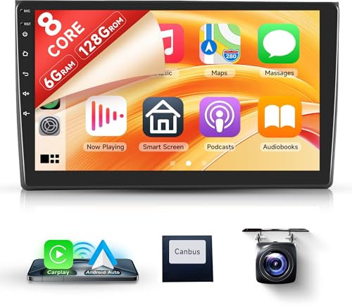 8 Core 6+128G Android Autoradio für Audi A4 S4 RS4 B6 B7 8E 2000-2009 9 Zoll Radio Auto mit Carplay Android Auto Wireless GPS WiFi Mirror Link Bluetooth FM/RDS/EQ +ISO Rückfahrkamera