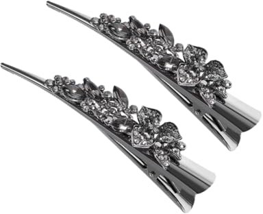 TOVINANNA 2pièces Pinces à Cheveux Décoratives Métal Avec Strass Barrettes Brillantes Pour Femmes Pinces à Cheveux Fines Avec Paillettes