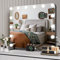 MAMIZO Hollywood Spiegel 60x50cm,Schminkspiegel mit Beleuchtung,14 Dimmbarer LED,Kosmetikspiegel mit Light, 3 Farblichtmodi,Vanity Spiegel,USB,Handyhalterung,Tischspiegel,Wandspiegel,Schwarz